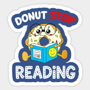 donut stop reading book Sticker